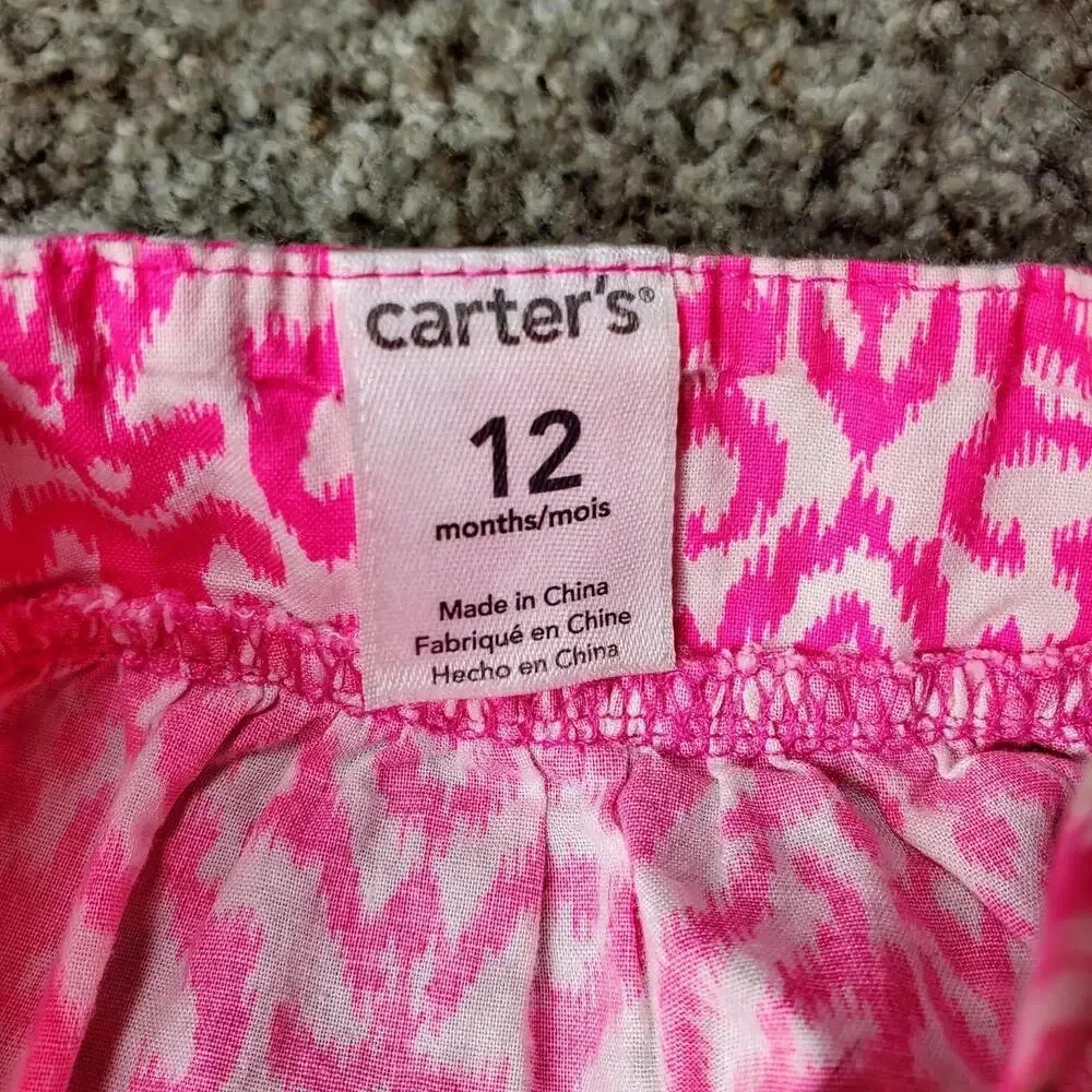 Carter's, Cat & Jack Hot Pink Baby Girl Clothing Bundle 3 pieces Size 6-12m NWOT